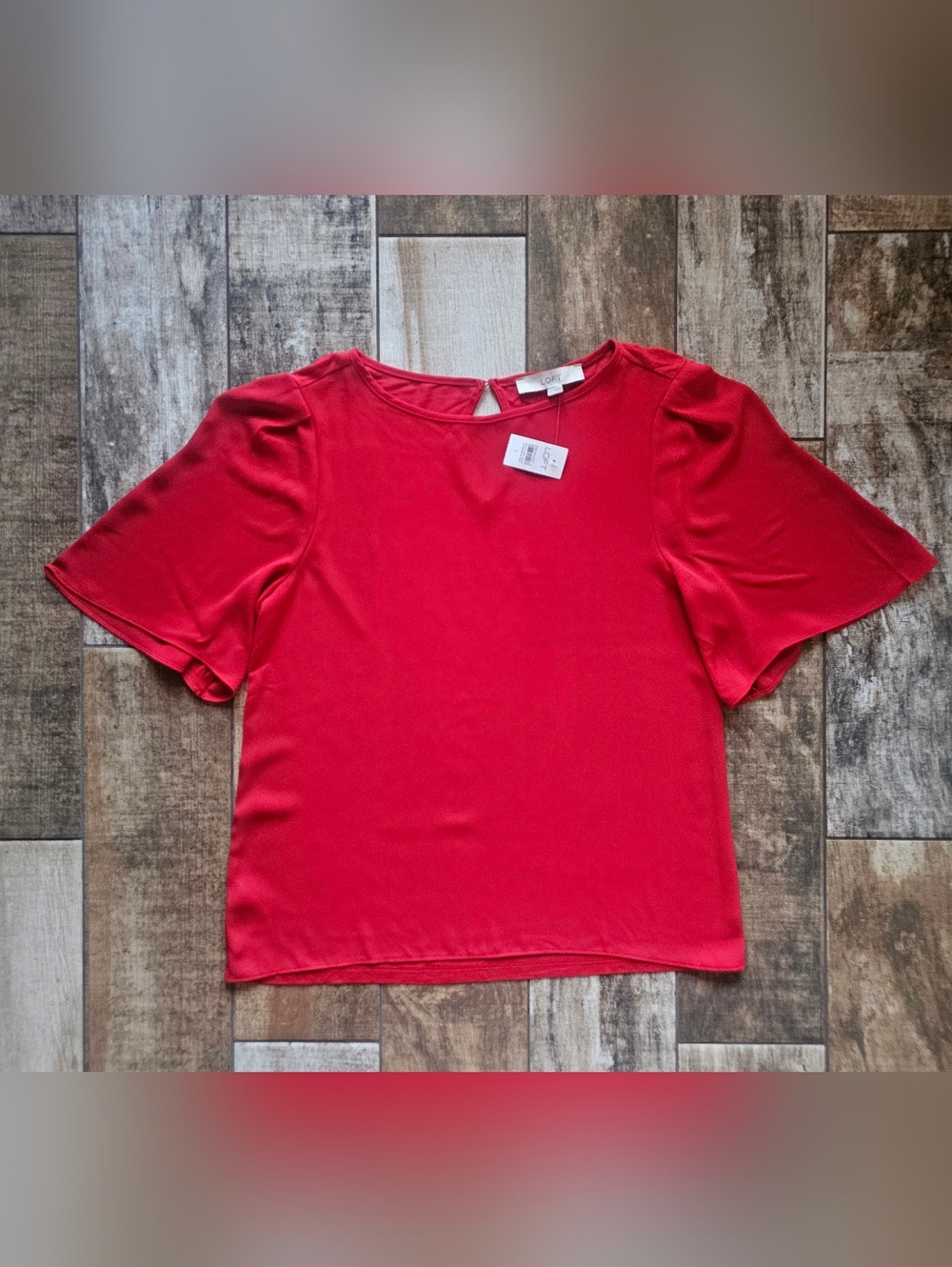 LOFT Red Blouse NWT Size Small | Capsule Wardrobe Staple | Workwear Minimalist